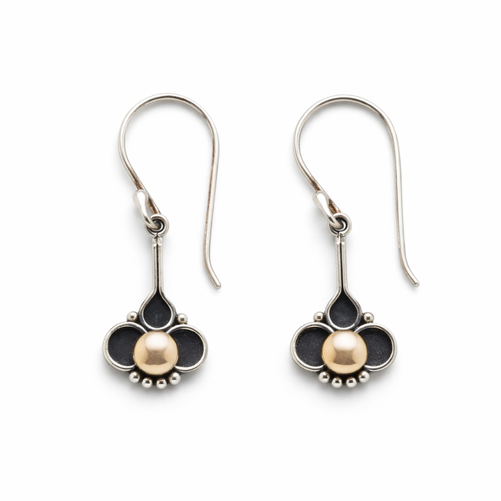 Elegant Clover Pearl Silver Earrings