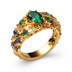 Elegant Emerald & Sapphire Luxe Ring