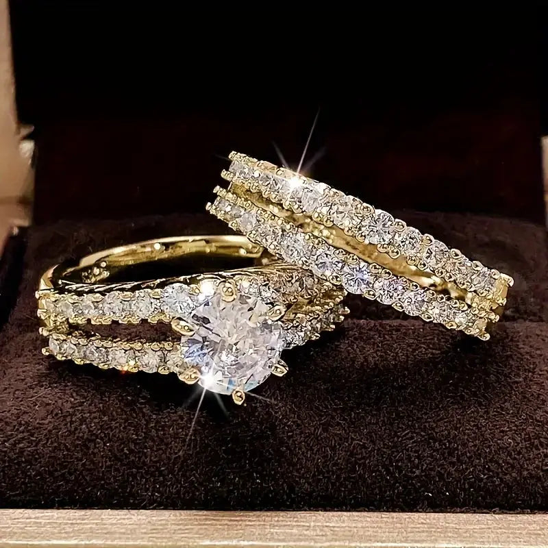 Elegant Eternal Radiance Ring Set - Eliza-Warszawa