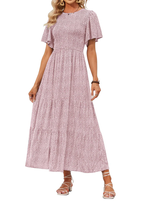 Lily™ | Elegant Floral Print V-Neck Maxi Dress - Eliza-Warszawa