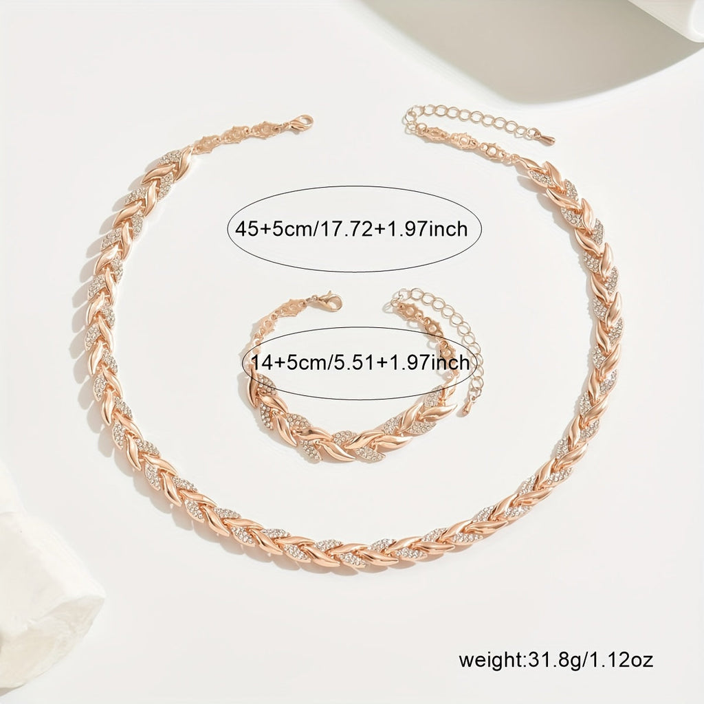 Elegant Glass Rhinestone Fish Tail Set