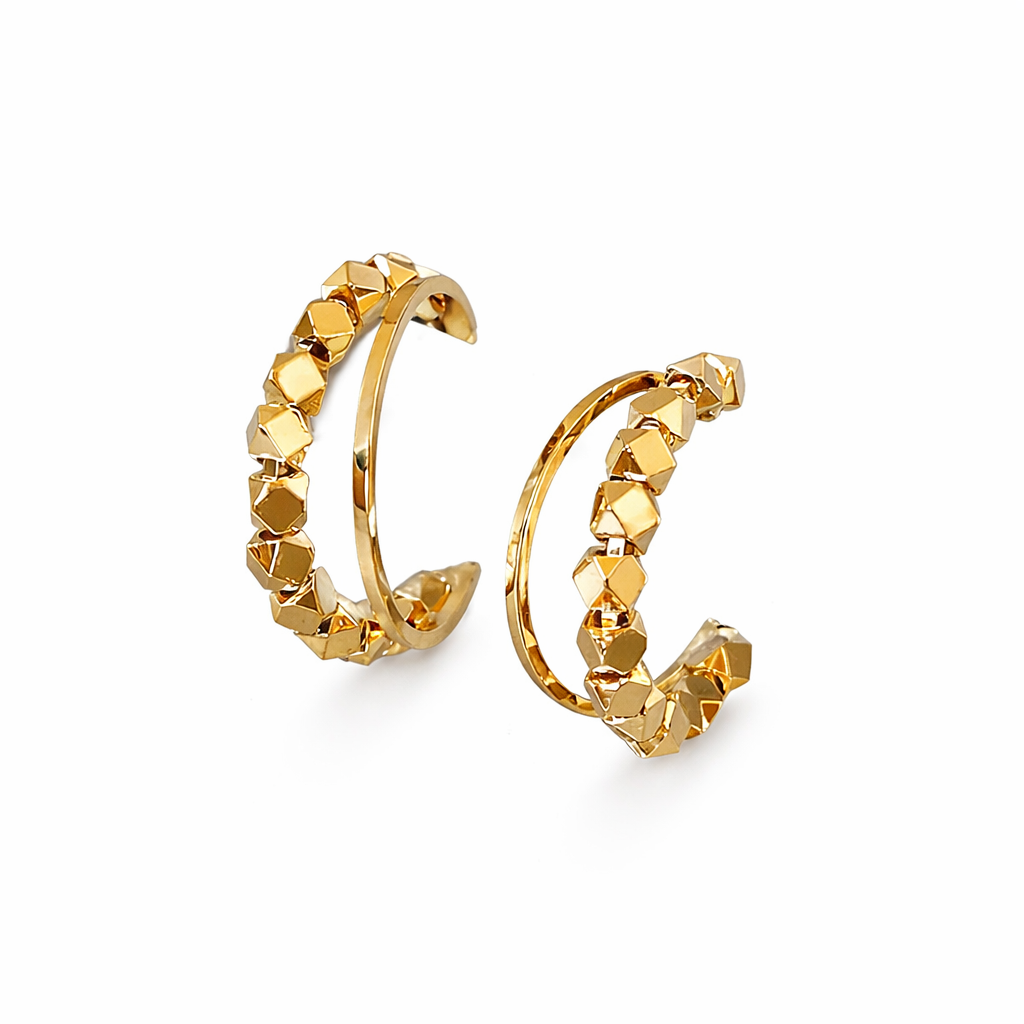 Elegant Gold-Plated Cubic Earrings