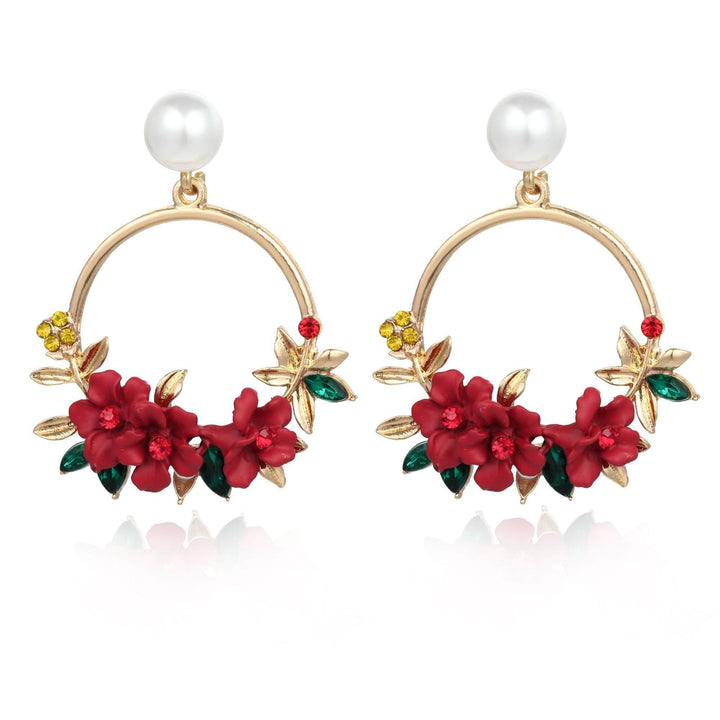 Elegant Gold Flower and Pearl Earrings
