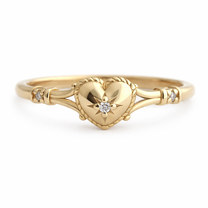 Elegant Gold Heart and Star Ring