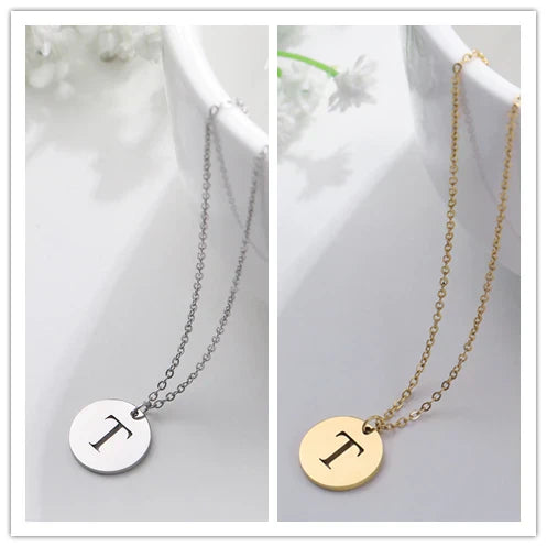 Elegant Gold Letter Pendant Necklace