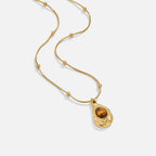 Elegant Gold Necklace with Tiger’s Eye Stone