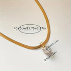 Elegant Gold Rhinestone Pendant Necklace