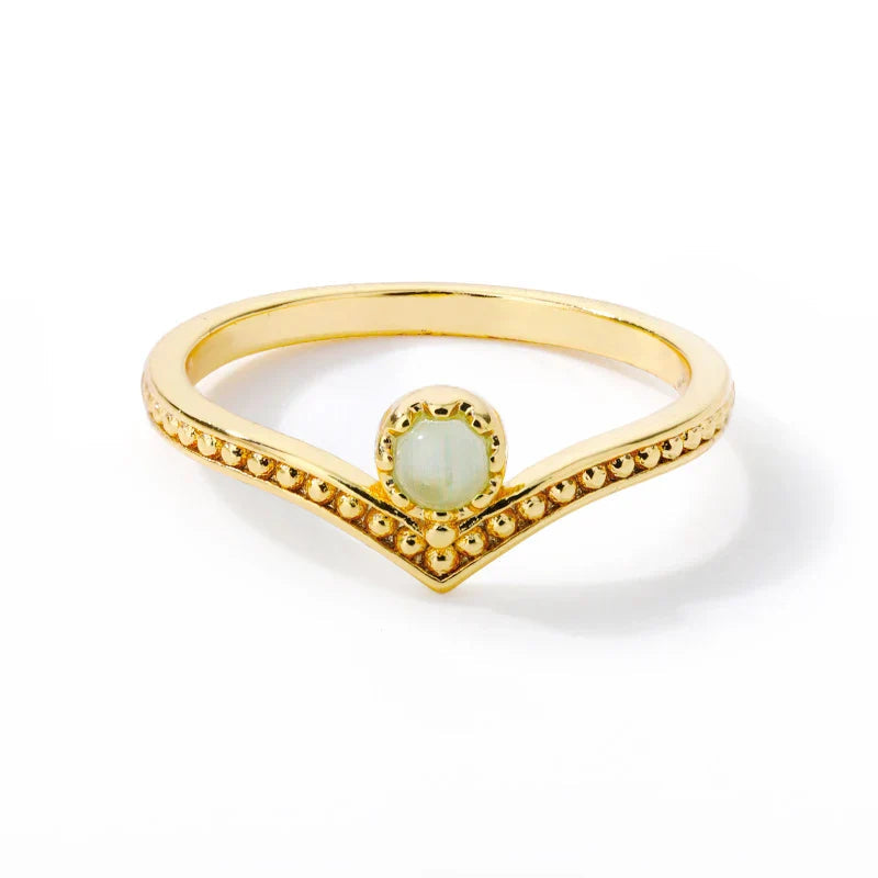 Elegant Gold Waterdrop Opal Crown Ring - Eliza-Warszawa