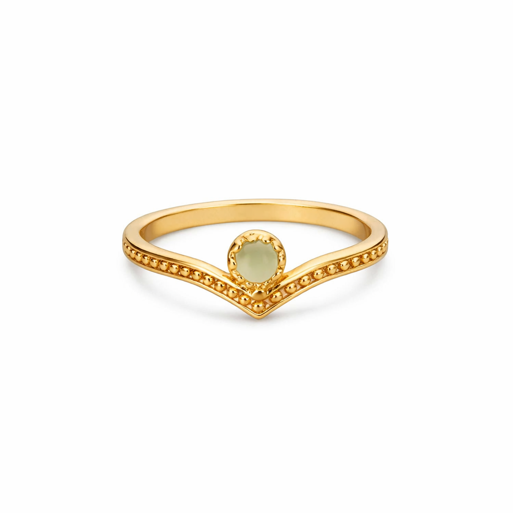 Elegant Gold Waterdrop Opal Crown Ring
