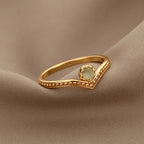 Elegant Gold Waterdrop Opal Crown Ring - Eliza-Warszawa