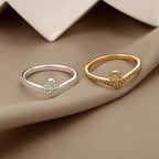 Elegant Gold Waterdrop Opal Crown Ring - Eliza-Warszawa