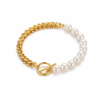 Elegant Gold and Pearl Bracelet