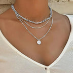 Elegant Gold and Silver Plated Necklace