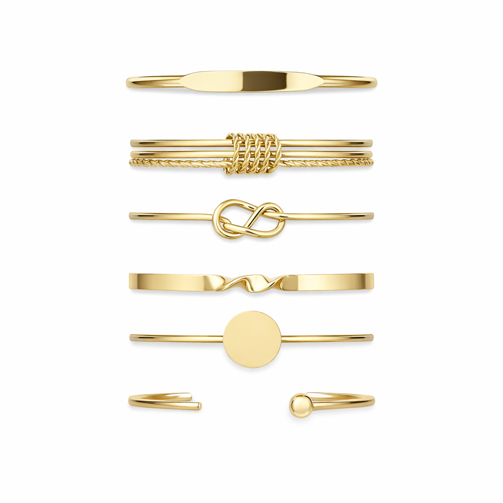 Elegant Golden Bracelet Set