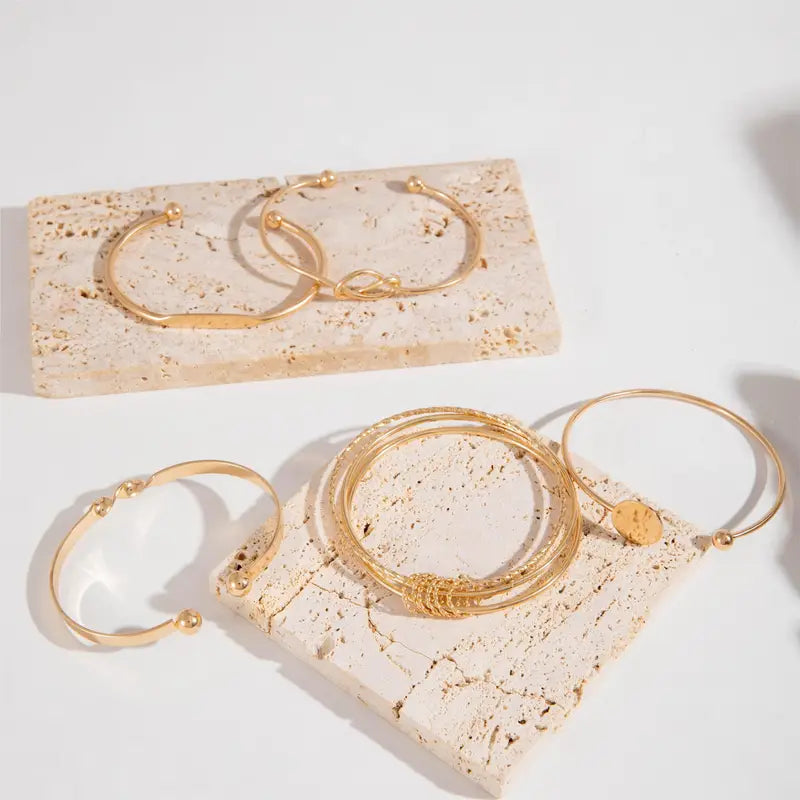 Elegant Golden Bracelet Set
