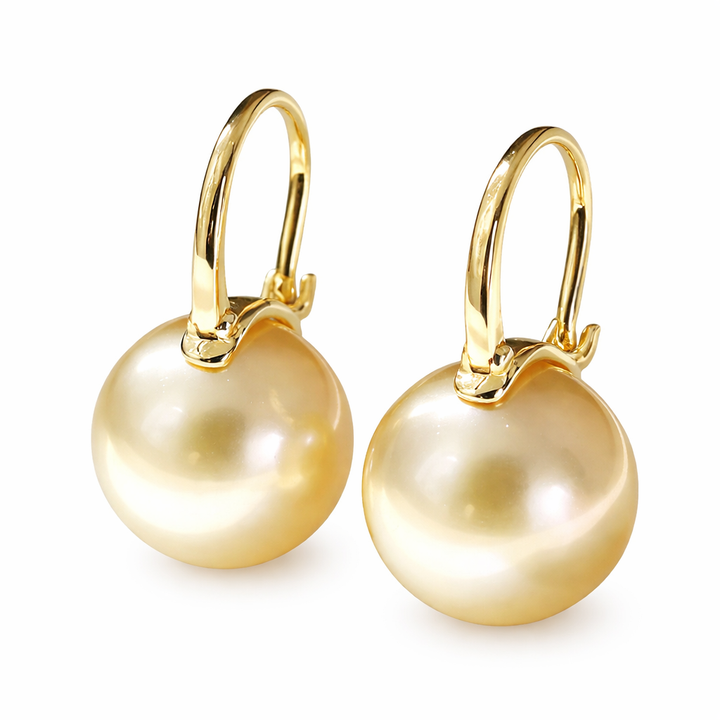Elegant Golden Pearl Earrings