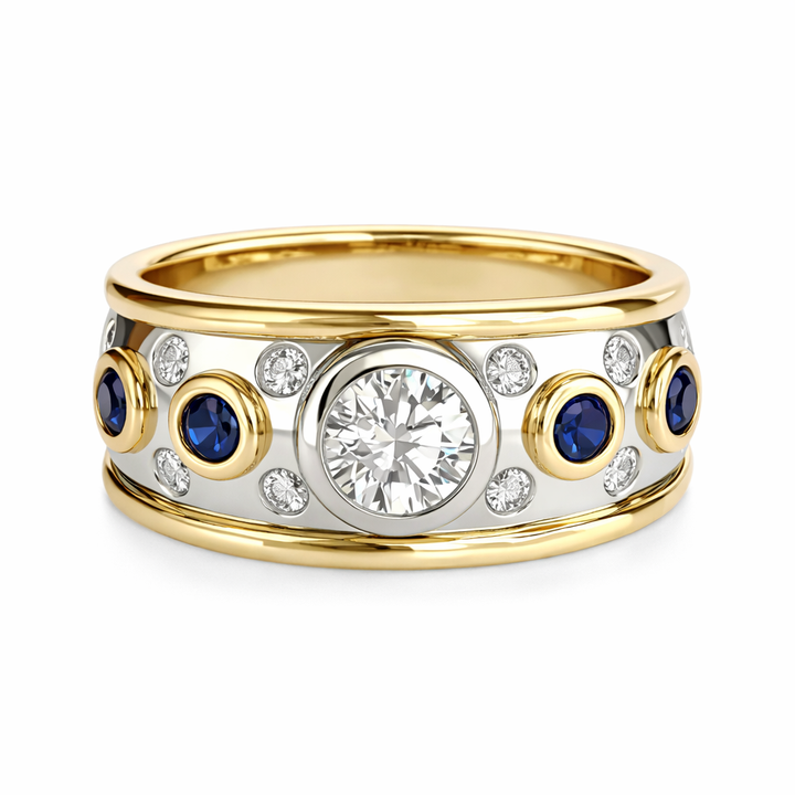 Elegant Golden Zirconia Ring