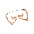 Elegant Heart-Shaped Rose Gold  Earrings - Eliza-Warszawa