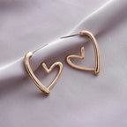 Elegant Heart-Shaped Rose Gold  Earrings - Eliza-Warszawa