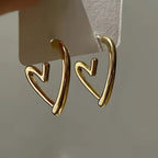 Elegant Heart-Shaped Rose Gold  Earrings - Eliza-Warszawa