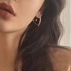 Elegant Heart-Shaped Rose Gold  Earrings - Eliza-Warszawa