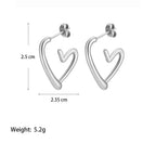 Elegant Heart-Shaped Rose Gold  Earrings - Eliza-Warszawa
