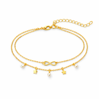 Elegant Infinity Anklet with Earl and Star Pendants