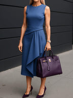 Elegant Irregular Seamless Midi Dress - Eliza-Warszawa