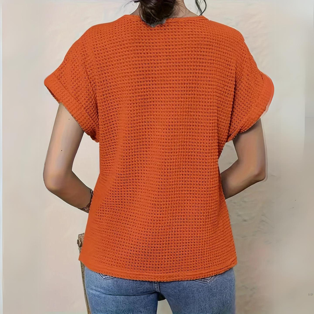 Elegant Lace Patchwork Hollow Short-sleeved Top - Eliza-Warszawa