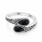 Elegant Moonstone Flower Ring - Eliza-Warszawa