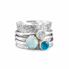 Elegant Natural Blue Stone Ring