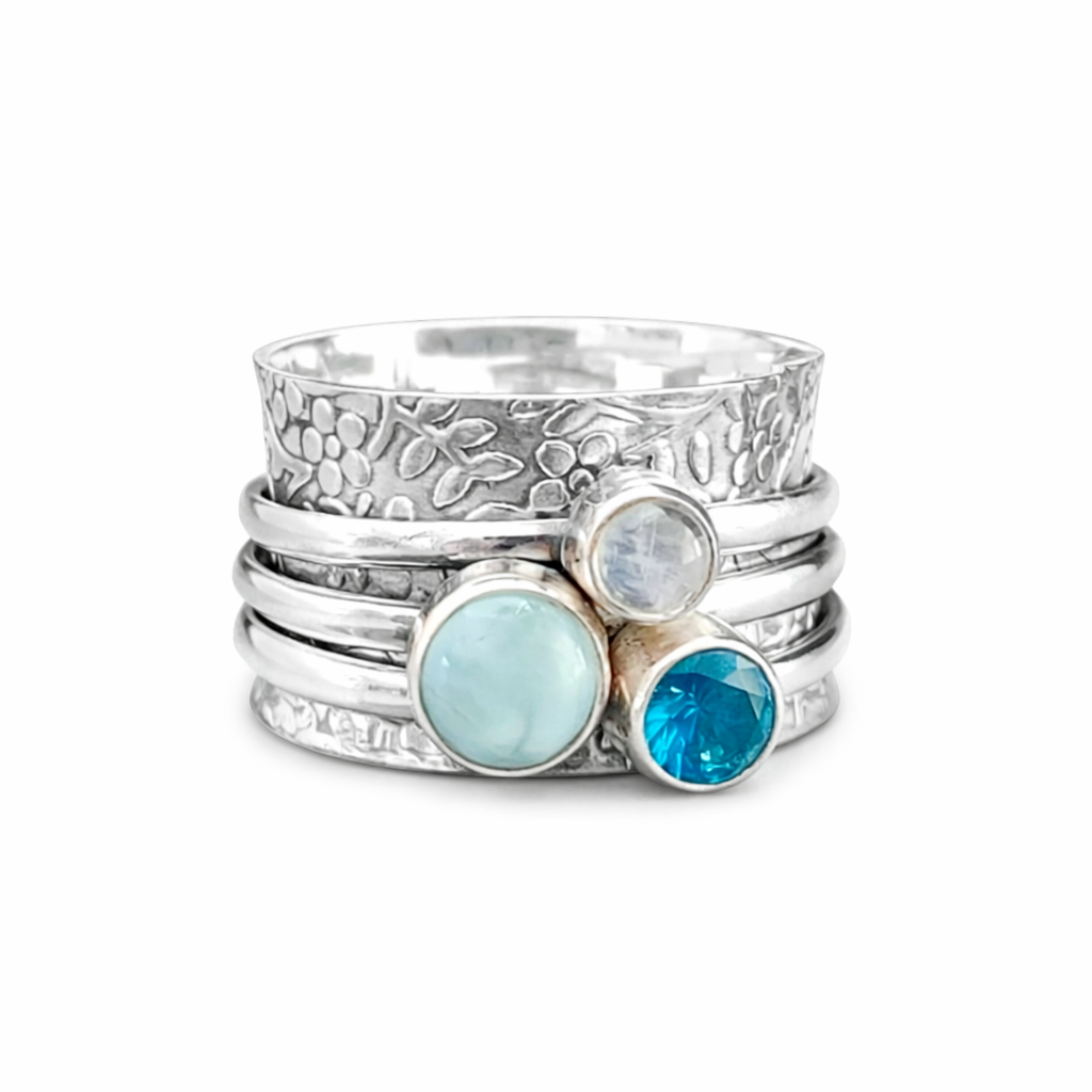 Elegant Natural Blue Stone Ring