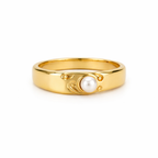 Elegant Natural Gold Pearl Ring