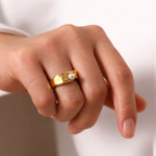 Elegant Natural Gold Pearl Ring