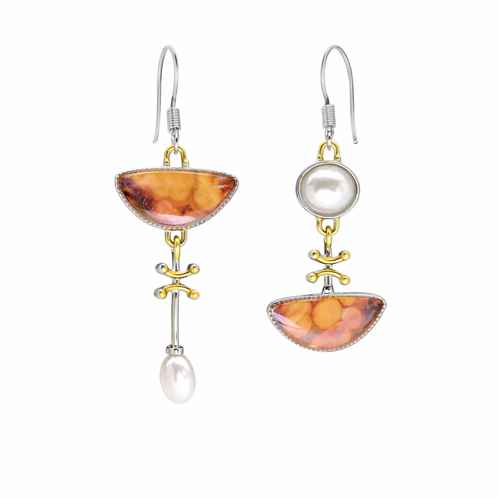 Elegant Orange Stone Earrings