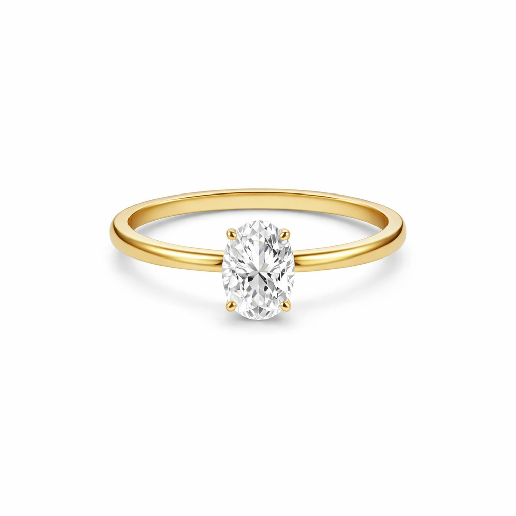 Elegant Oval Crystal Promise Ring