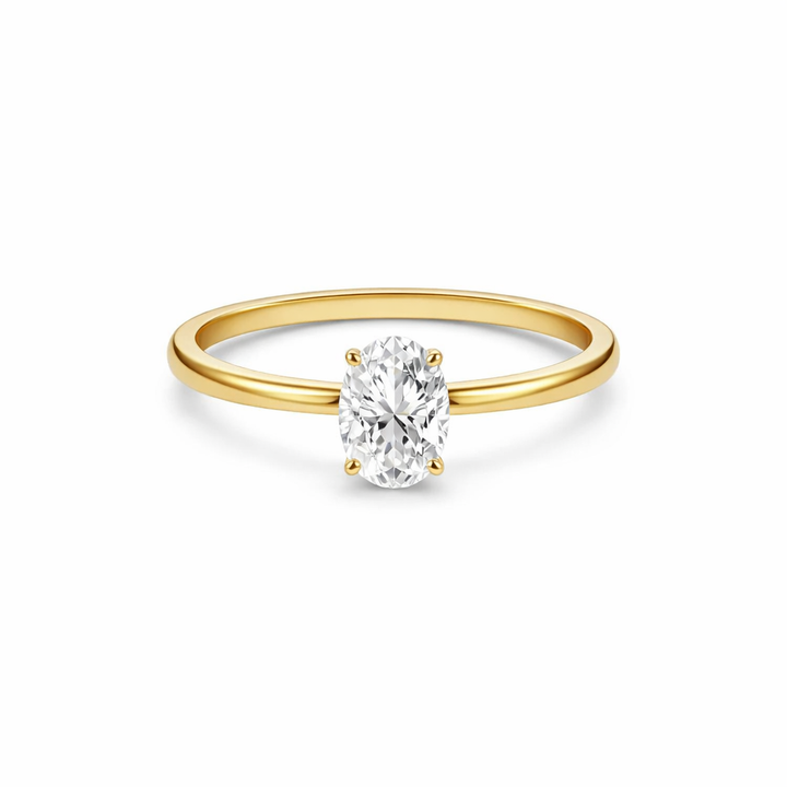 Elegant Oval Crystal Promise Ring