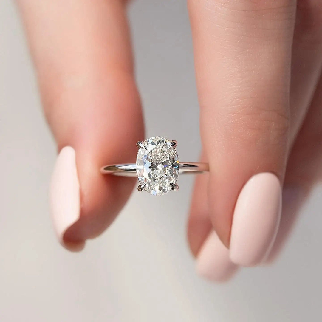 Elegant Oval Crystal Promise Ring