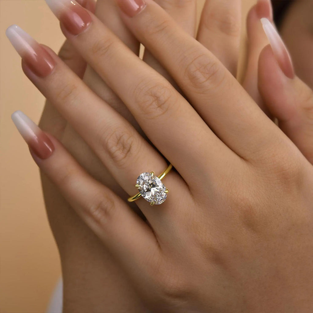 Elegant Oval Crystal Promise Ring - Eliza-Warszawa