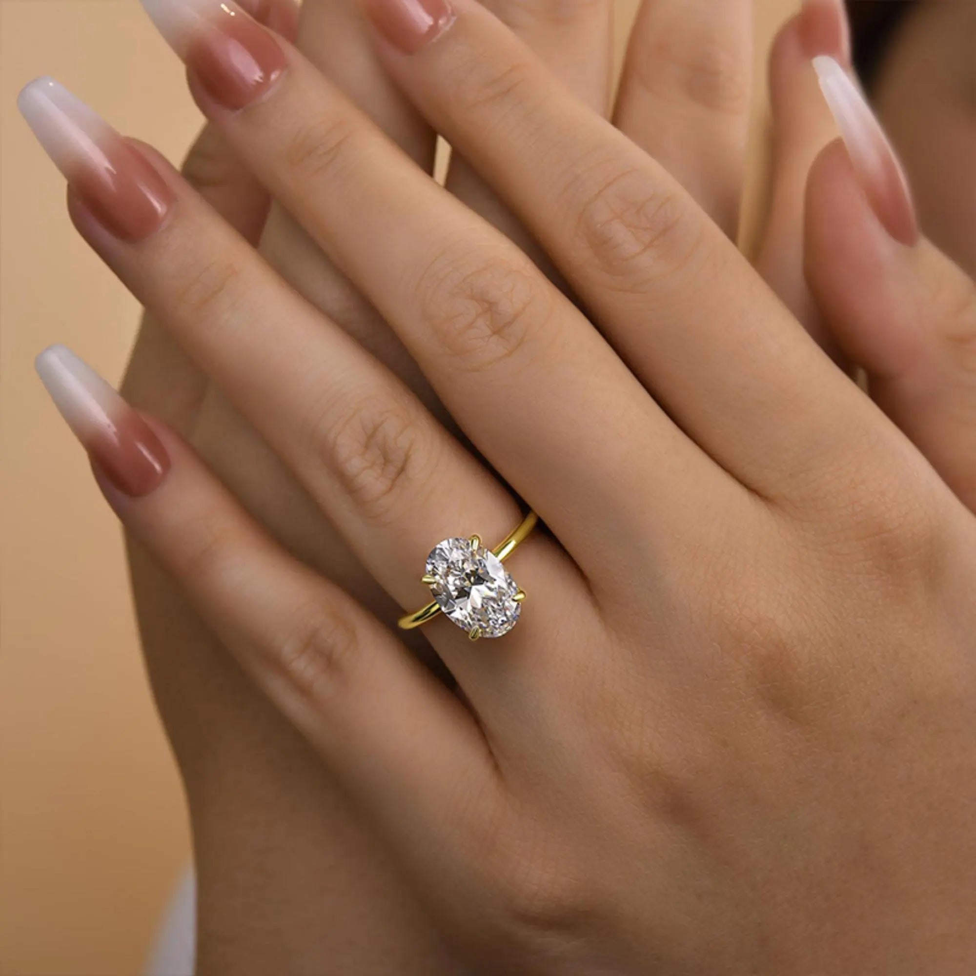 Elegant Oval Crystal Promise Ring - Eliza-Warszawa