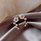Elegant Pearl and Flower Earrings