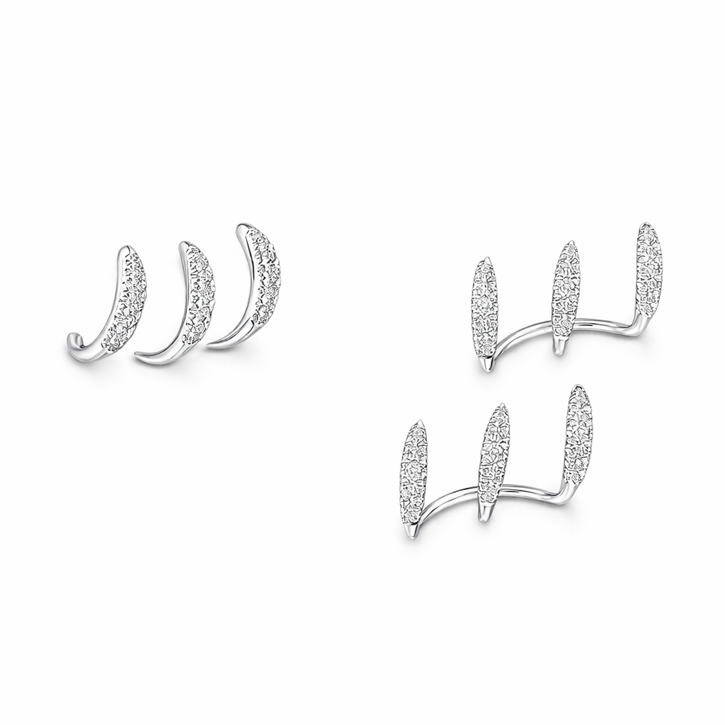 Elegant Rhinestone Three-Claw Earrings