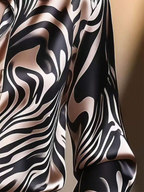 Elegant Satin Collar Zebra Print Shirt - Eliza-Warszawa