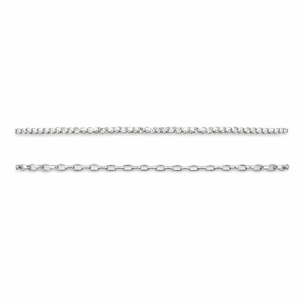 Elegant Silver Bracelet Set with Zirconia Stones