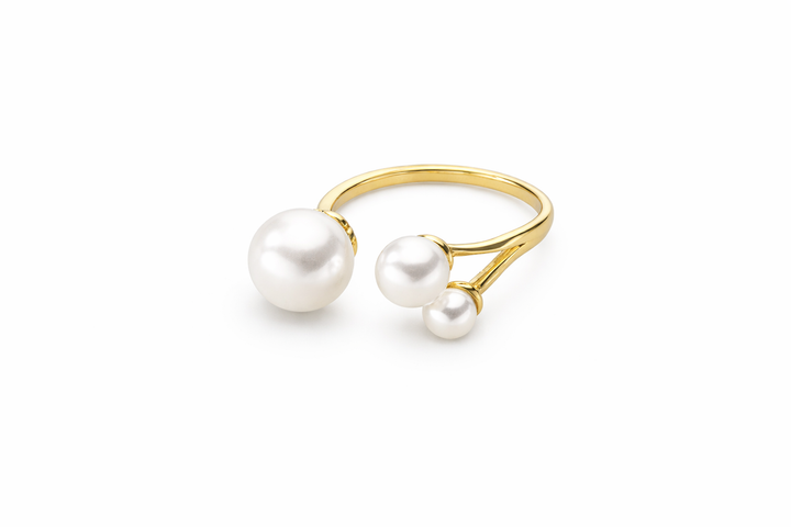 Elegant Trio Pearl Ring