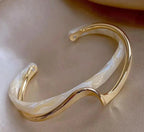 Elegant White Opal Gold Bracelet