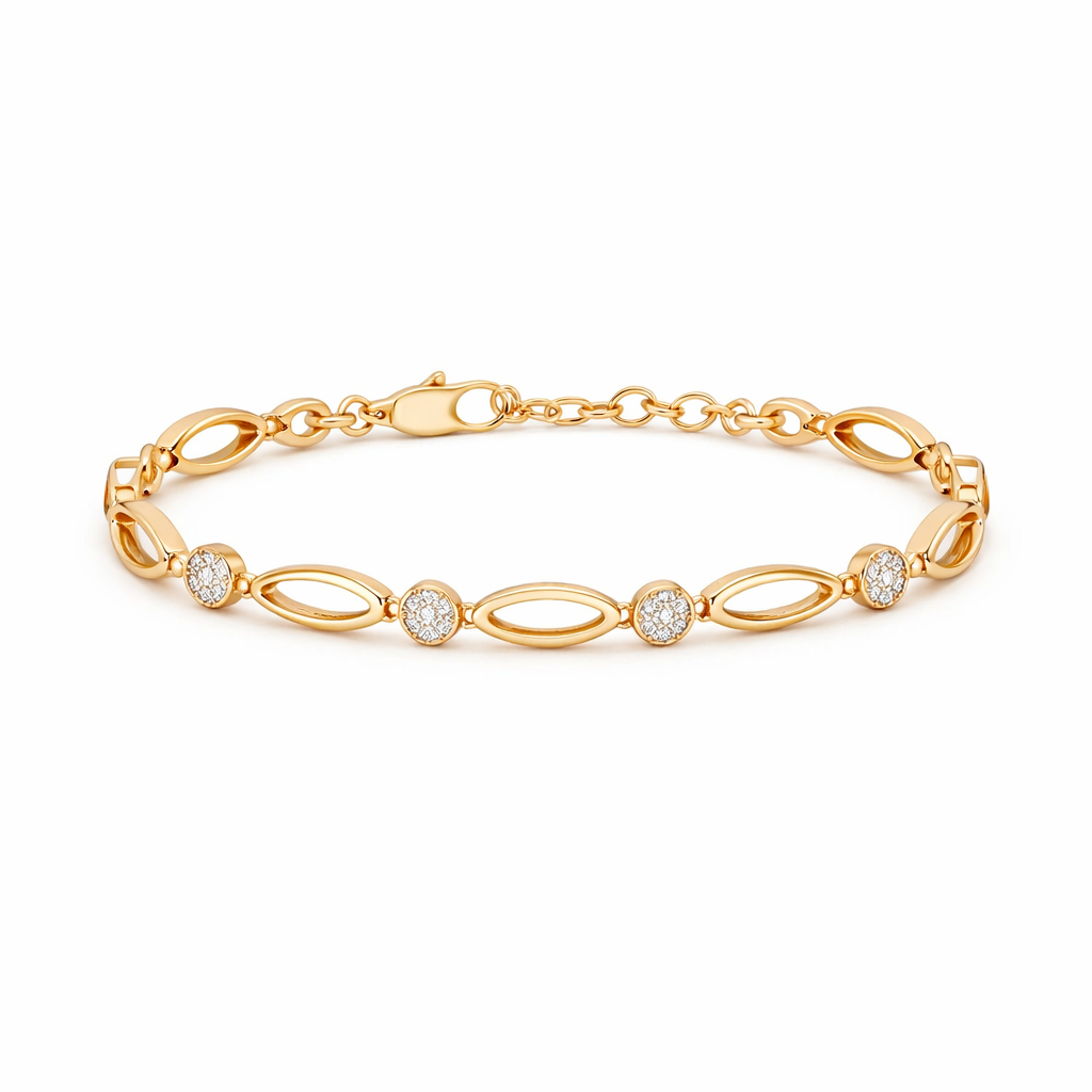 Elegant golden zirconia bracelet