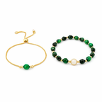 Elegant green bracelet set
