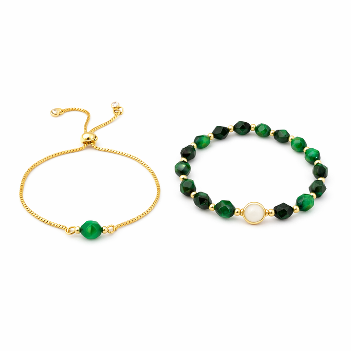Elegant green bracelet set