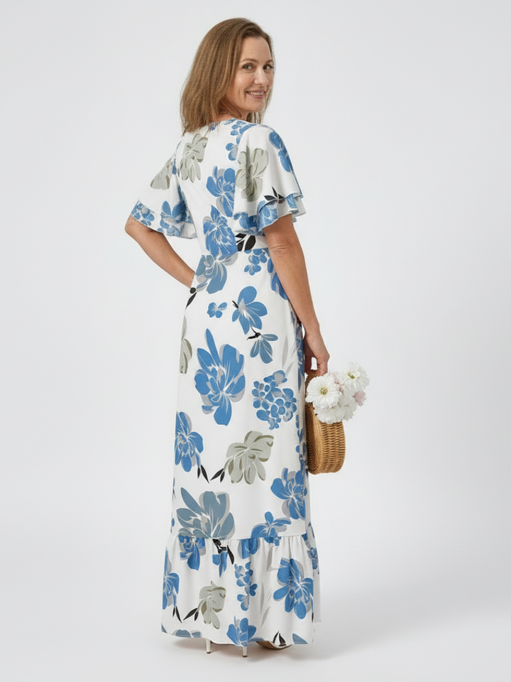 Elowen | Maxi dress with round neck and short sleeves - Eliza-Warszawa